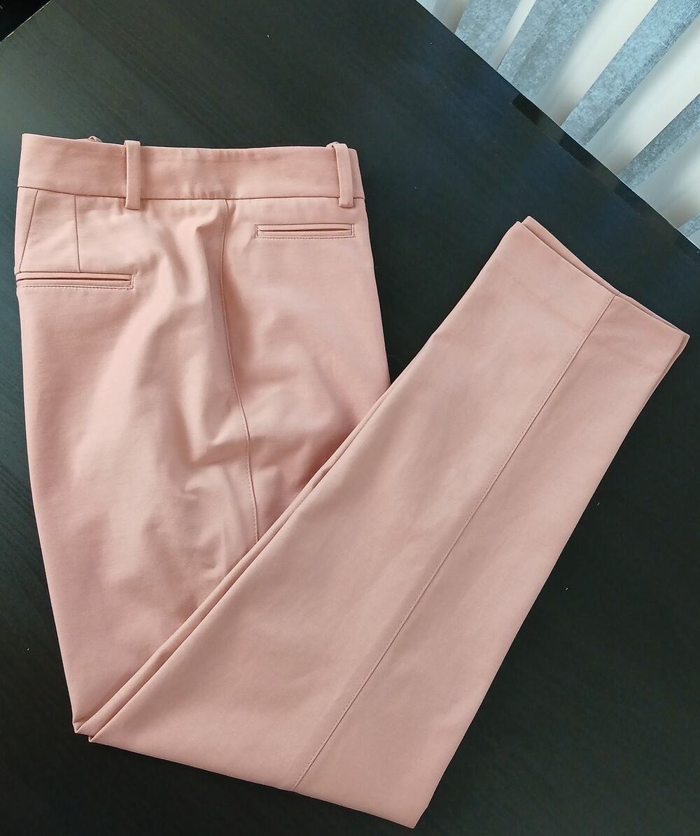 WHBM Peach Pink Slim Ankle Trouser Pants 10R office professional stretch